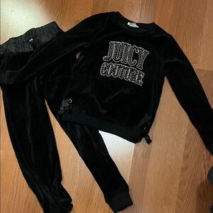 Juicy Couture Black Velour Set